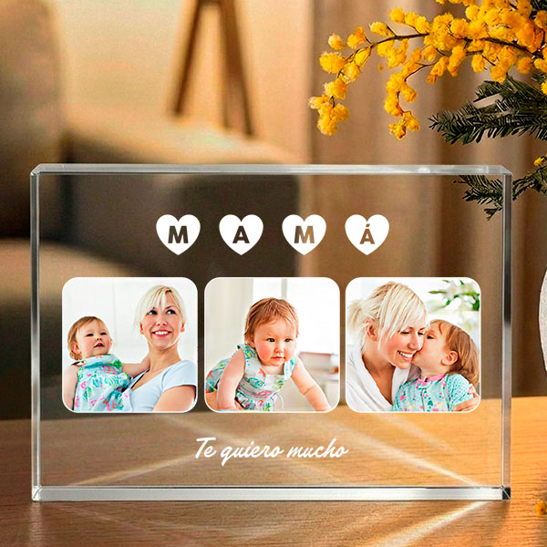 Placa Bloque para Mamá con Fotos personalizadas