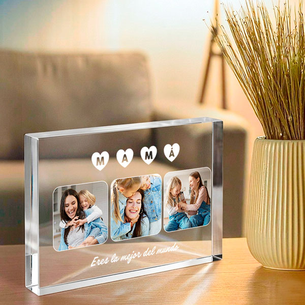 Placa Bloque para Mamá con Fotos personalizadas
