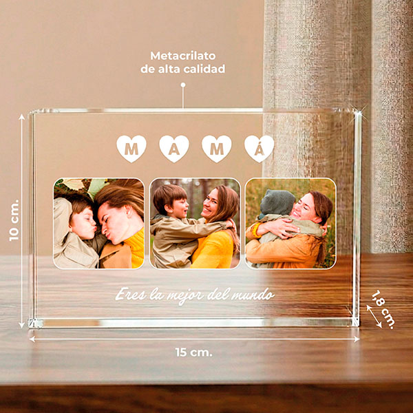 Placa Bloque para Mamá con Fotos personalizadas