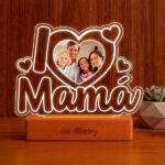 Miniatura de Lámpara I Love Mamá con foto personalizada