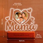 Miniatura de Lámpara I Love Mamá con foto personalizada
