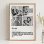 Miniatura de Póster Definición de Mamá en Blanco y Negro con Fotos Personalizadas