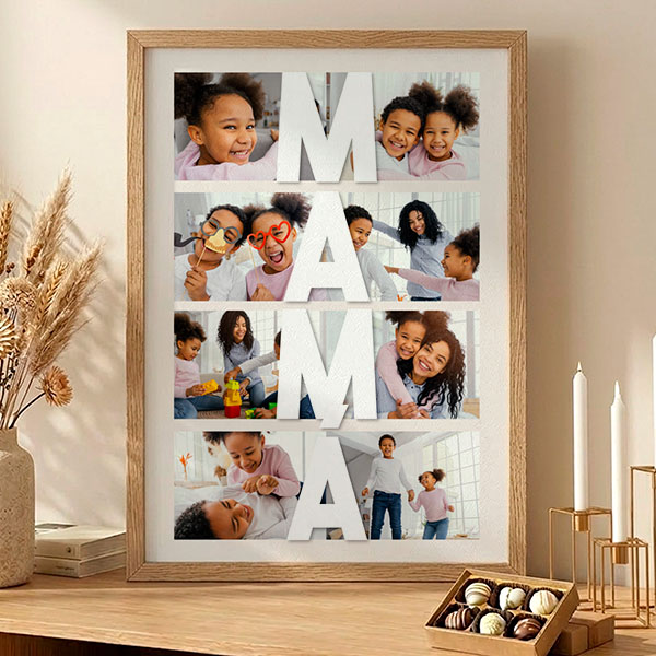 Póster Mamá Vertical con Fotos personalizadas