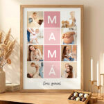 Miniatura de Póster Mamá con Cuadros Rosa y Fotos personalizadas