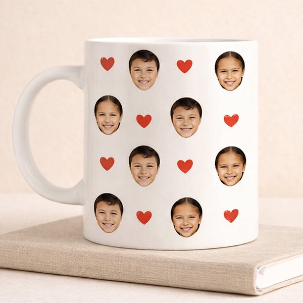Taza con Corazones y Fotos personalizadas