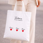 Miniatura de Tote Bag Corazones con Nombres personalizados