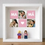 Miniatura de Cuadro con minifiguras para Mamá con Corazón y Fotos personalizadas