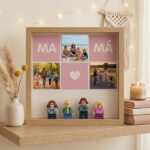Miniatura de Cuadro con minifiguras para Mamá con Corazón y Fotos personalizadas