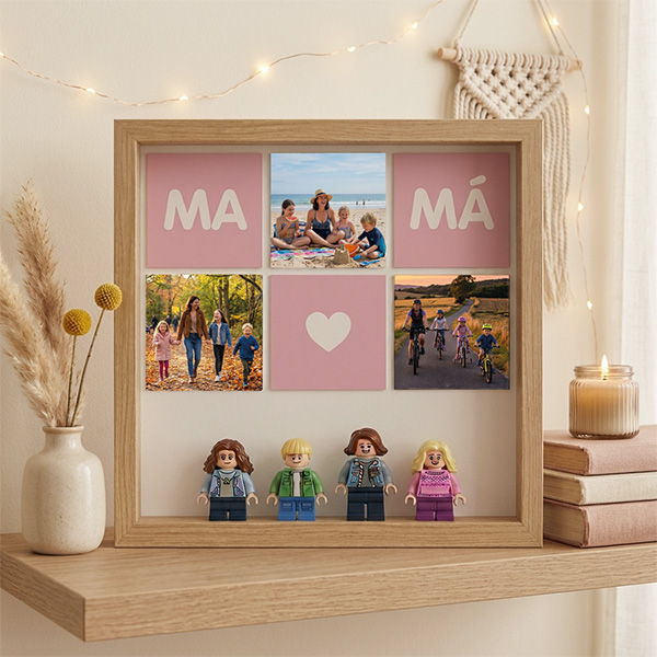Cuadro con minifiguras para Mamá con Corazón y Fotos personalizadas