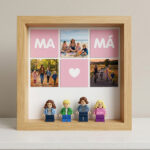 Miniatura de Cuadro con minifiguras para Mamá con Corazón y Fotos personalizadas