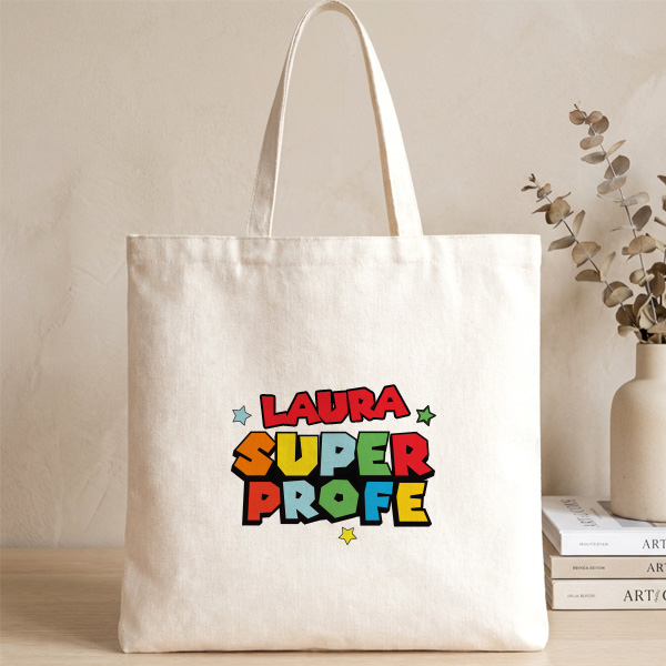 Tote Bag Super Profe con Nombres personalizados