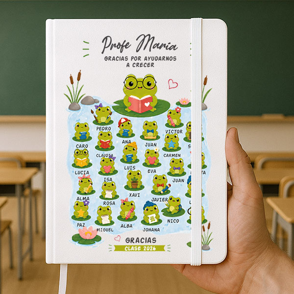 Libreta con Ranitas y Nombres personalizados