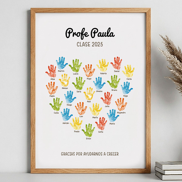 Póster para Profes con Manos y Nombres personalizados