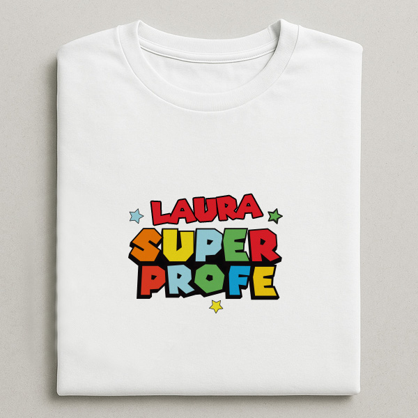 Camiseta Super Profe con Nombres personalizados