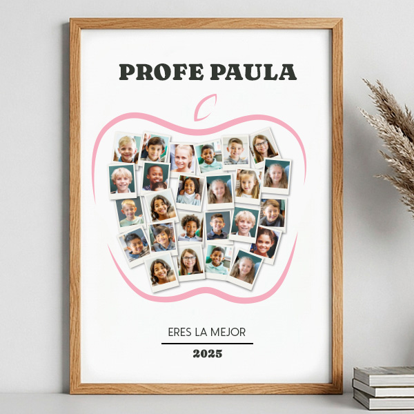 Póster Manzana para Profes con Fotos Polaroid personalizadas