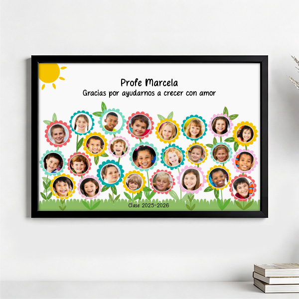 Póster para Profes de Flores con Fotos personalizadas