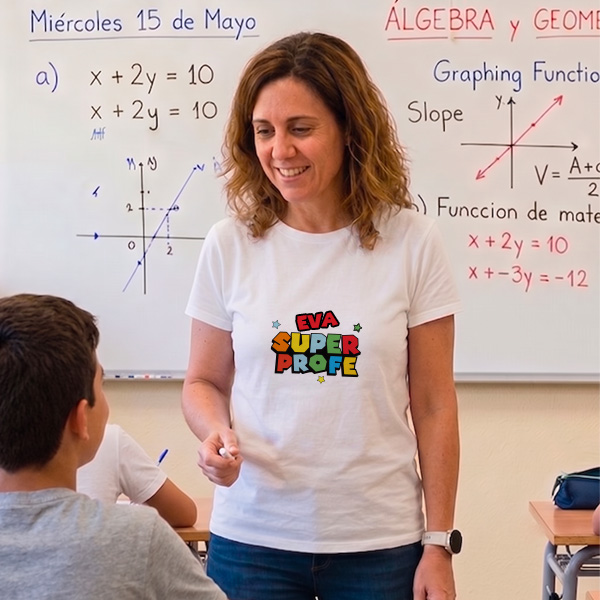 Camiseta Super Profe con Nombres personalizados
