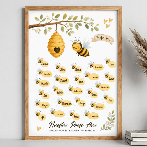Póster para Profes con Abejitas y Nombres personalizados