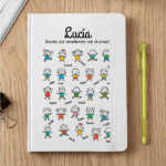 Miniatura de Libreta con Muñequitos y Nombres personalizados