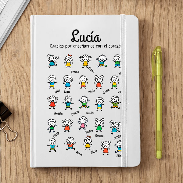 Libreta con Muñequitos y Nombres personalizados