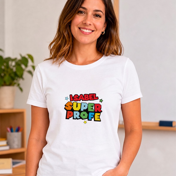 Camiseta Super Profe con Nombres personalizados