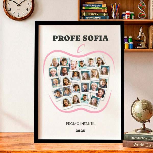 Póster Manzana para Profes con Fotos Polaroid personalizadas