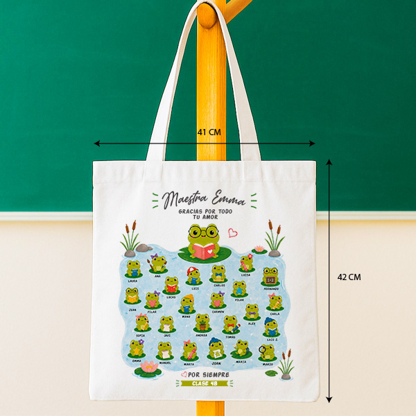 Tote Bag para Profes con Ranitas y Nombres personalizados