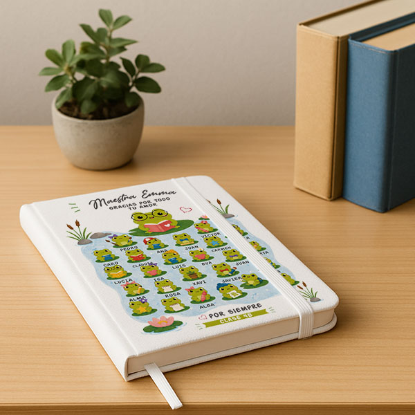 Libreta con Ranitas y Nombres personalizados