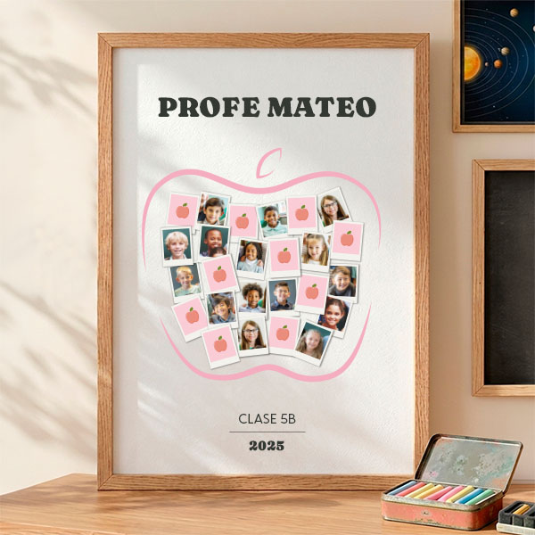 Póster Manzana para Profes con Fotos Polaroid personalizadas