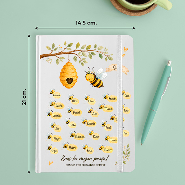 Libreta con Abejitas y Nombres personalizados