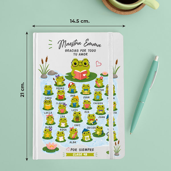 Libreta con Ranitas y Nombres personalizados