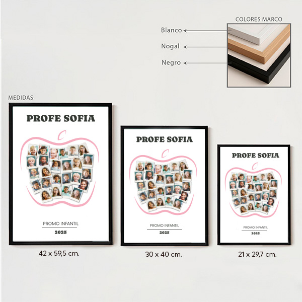 Póster Manzana para Profes con Fotos Polaroid personalizadas