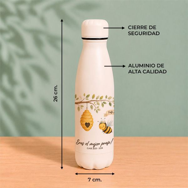 Botella para Profes con Abejitas y Nombres personalizados