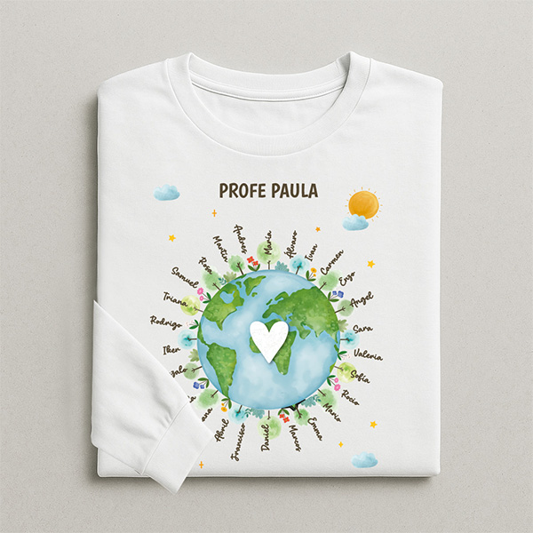 Camiseta Planeta para Profes con Nombres personalizados