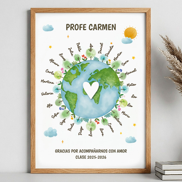 Póster Planeta con Nombres personalizados