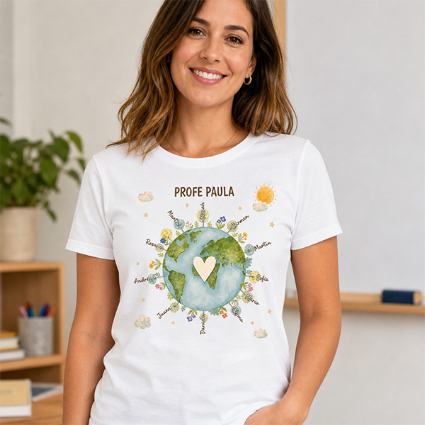 Camiseta Planeta para Profes con Nombres personalizados