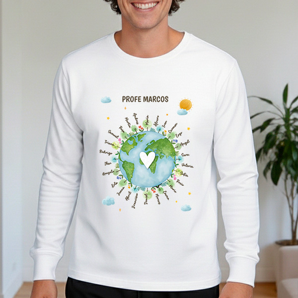 Camiseta Planeta para Profes con Nombres personalizados