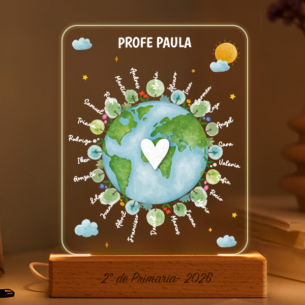 Lámpara Planeta para Profe con Nombres personalizados