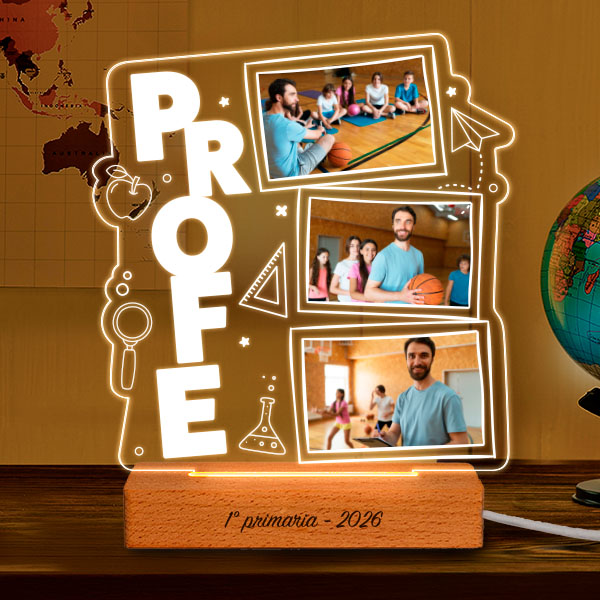 Lámpara para Profe con 3 Fotos personalizadas