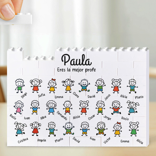 Puzle de Bloques con Muñequitos y Nombres personalizados
