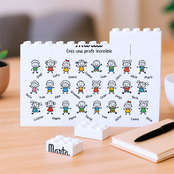 Puzle de Bloques con Muñequitos y Nombres personalizados