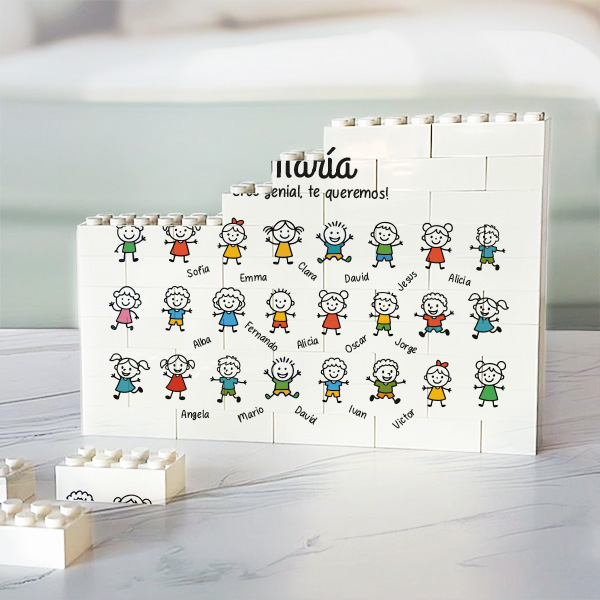 Puzle de Bloques con Muñequitos y Nombres personalizados