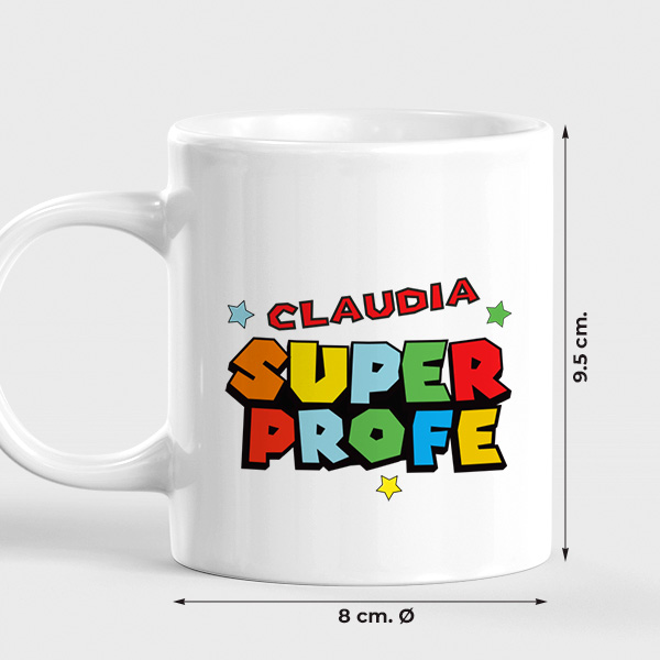 Taza Super Profe con Nombres personalizados