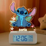 Miniatura de Reloj Despertador Stitch con Luz y Nombre personalizado