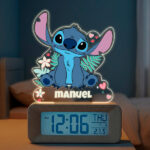 Miniatura de Reloj Despertador Stitch con Luz y Nombre personalizado