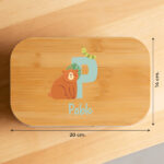 Miniatura de Fiambrera con Tapa de Madera Infantil con Inicial personalizada