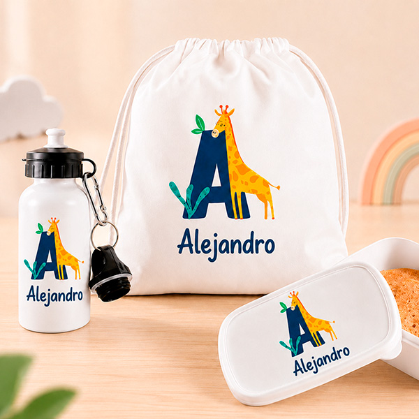 Pack Escolar Infantil con Inicial y Nombre personalizado