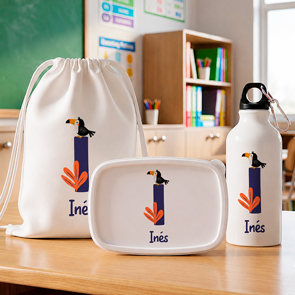 Pack Escolar Infantil con Inicial y Nombre personalizado