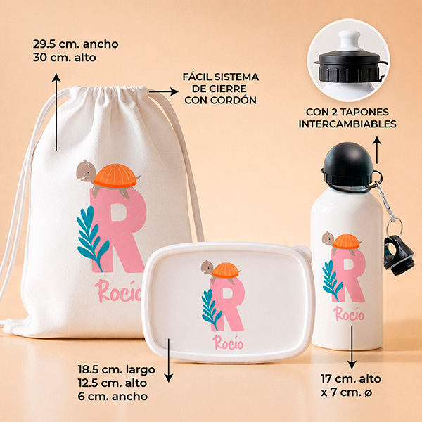Pack Escolar Infantil con Inicial y Nombre personalizado