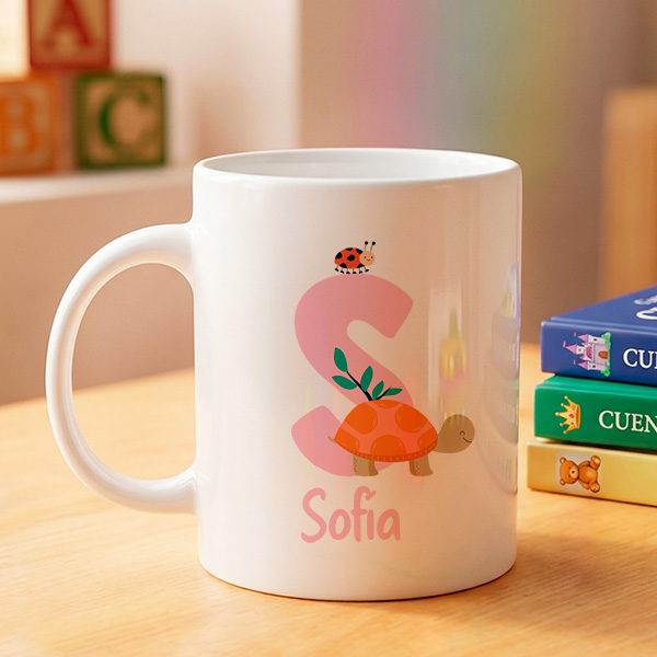 Taza Infantil Irrompible con Inicial personalizada